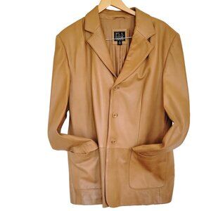 Jos. A. Bank  🐏 Lambskin SOFT Leather Blazer Jacket Men's Tan Brown Coat ⭐ Sz M
